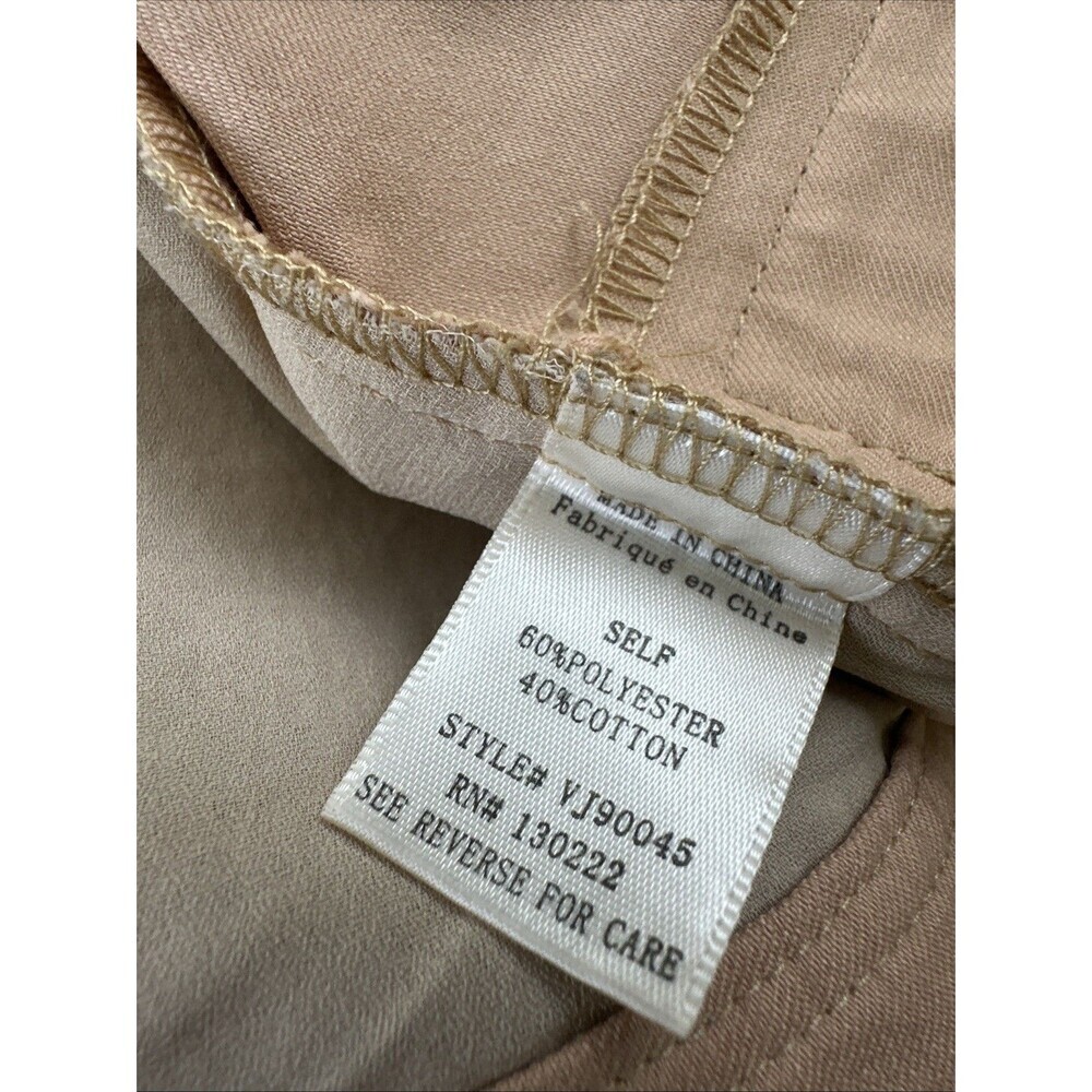 Very J Moto Zip Vest Collared Peach Crochet Back Buckle Waistband Womens Small - Picture 13 of 14
